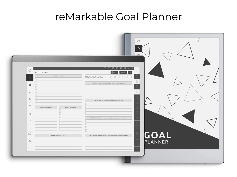 reMarkable Goal Planner for GoodNotes, Notability, Noteshelf