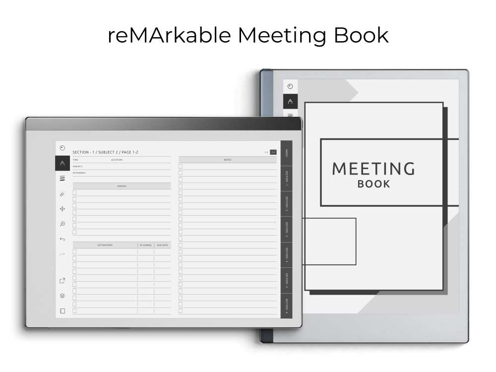 reMarkable Meeting Notebook for GoodNotes, Notability, Noteshelf