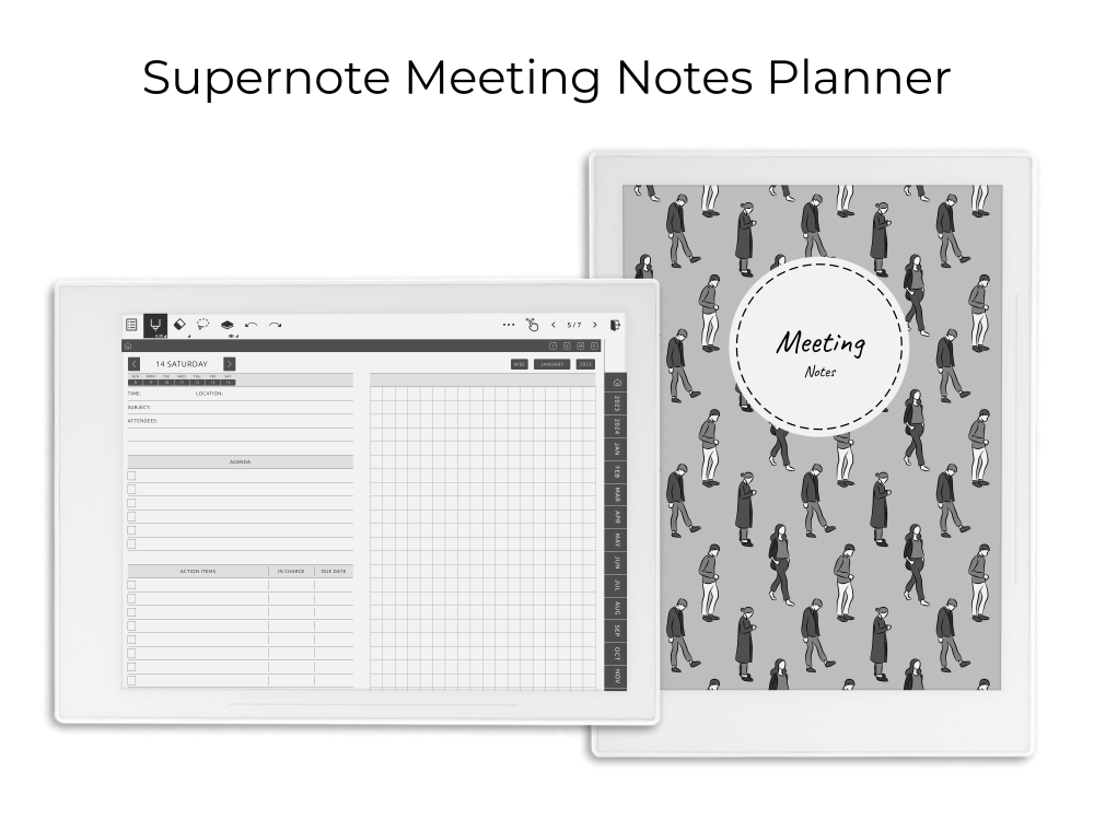 MDG Meeting Planner (for Remarkable, Supernote, Boox, and more!)