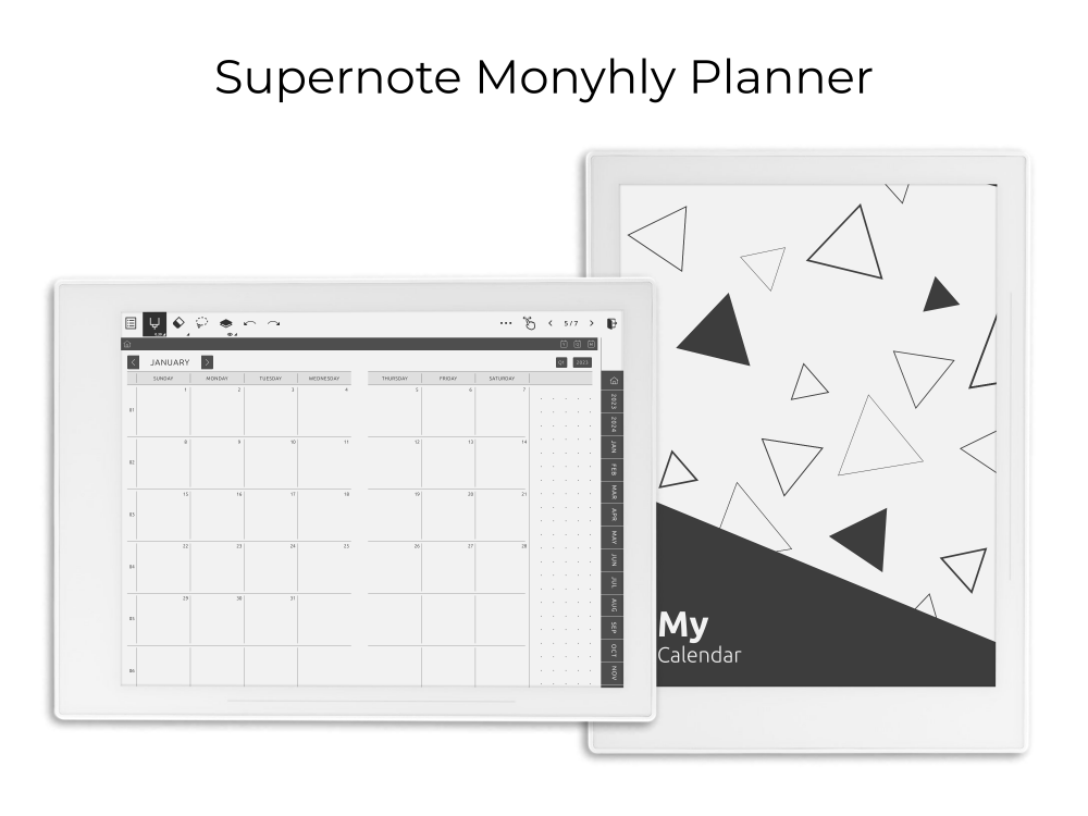 Supernote Monthly Planner