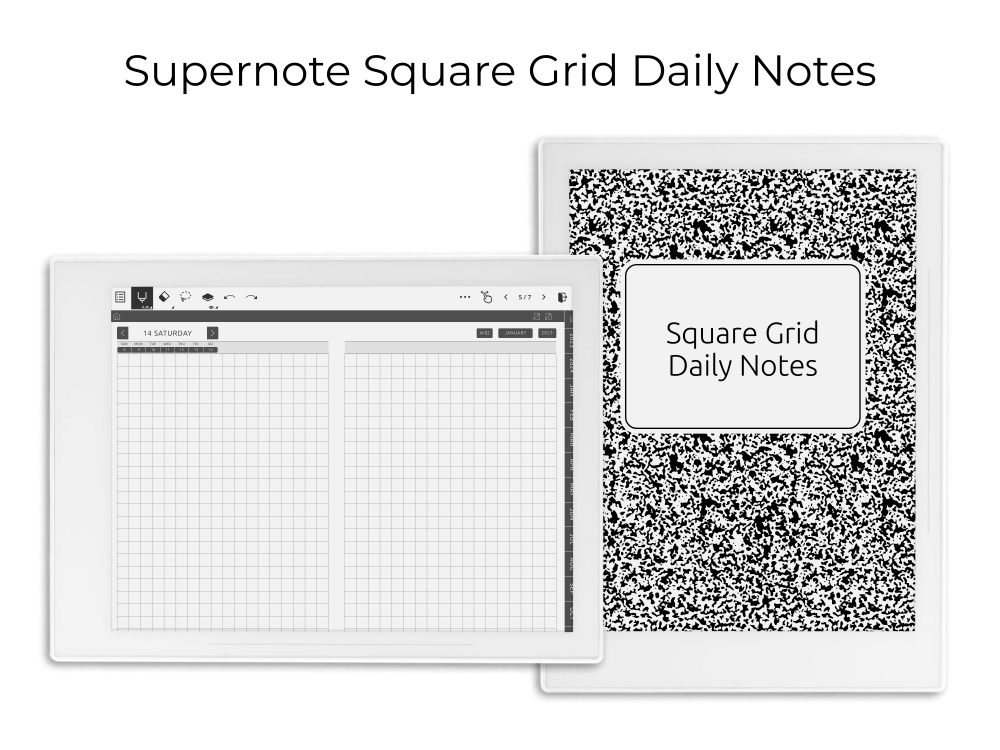 Supernote Square Grid Daily Notes