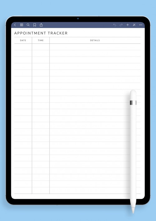 Notability Appointment Tracker Template