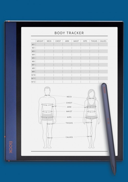 Body Tracker Template for BOOX Note
