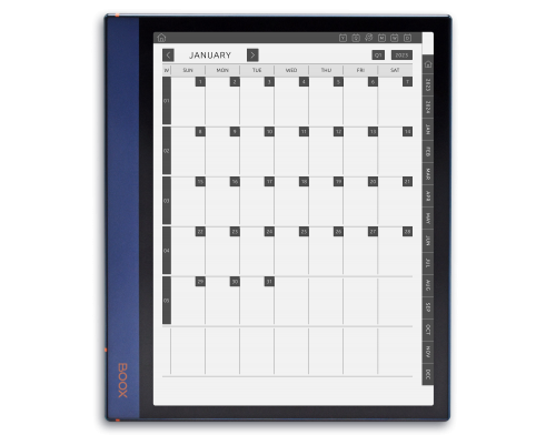 ONYX BOOX - Monthly Calendar for 5 Years