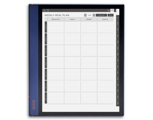 BOOX Note Meal Planner
