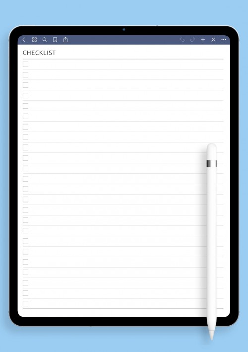 Checklist Template for Notability