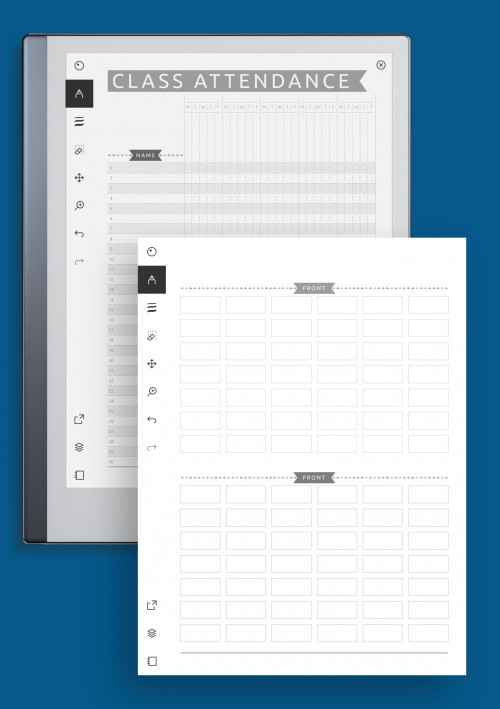 reMarkable Class Attendance & Seating Chart - Casual Style