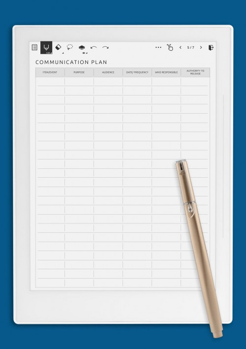 Supernote Communication Plan Template