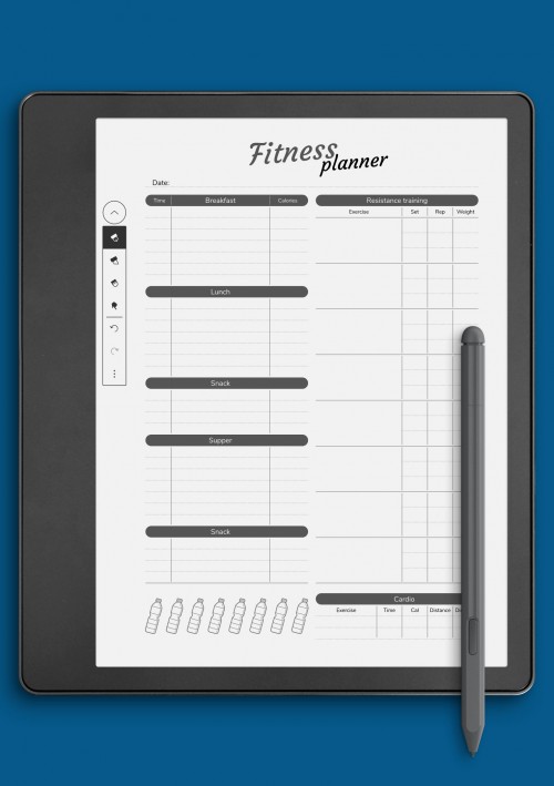 Complex fitness template for Kindle Scribe