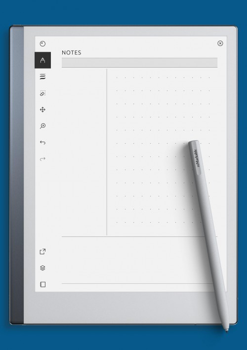 reMarkable Cornell Notes Dot Grid Template