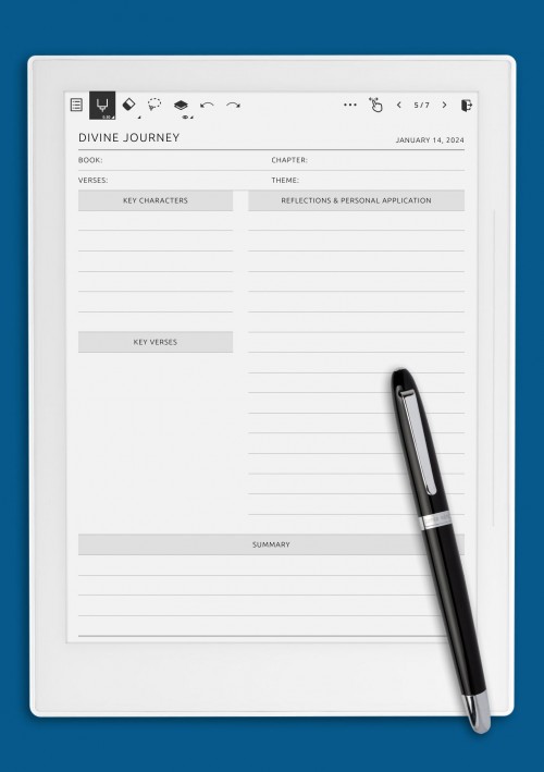 Daily Divine Journey template for Supernote