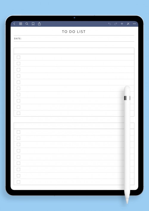 Daily To Do List - Original Style for iPad & Android