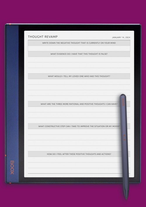 Dated Thought Revamp Template template for BOOX Note