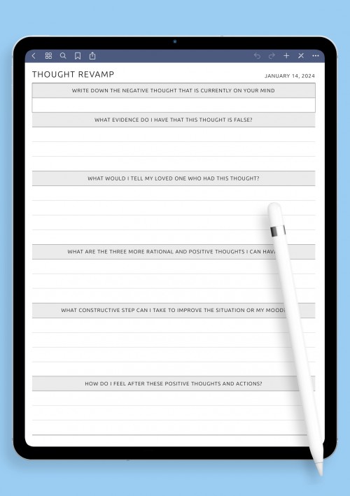 Dated Thought Revamp Template template for GoodNotes