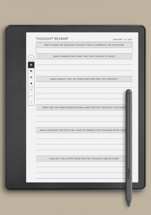 Dated Thought Revamp Template template for Kindle Scribe