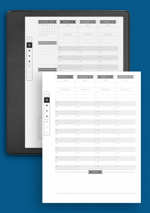 Kindle Scribe Dated Weekly Planner - Casual Style