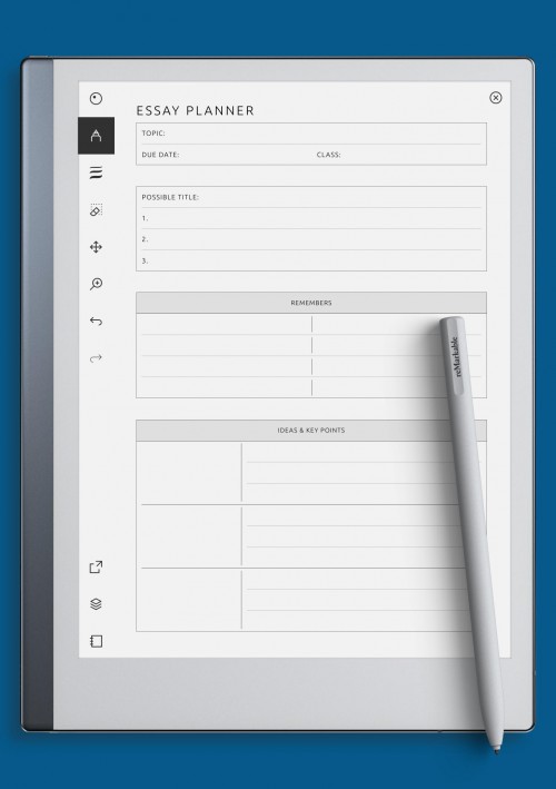 reMarkable Essay Planner Template