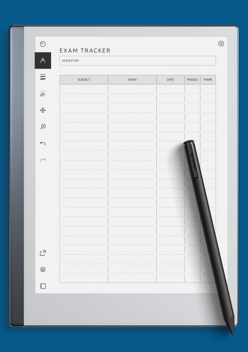 reMarkable Exam Tracker Template