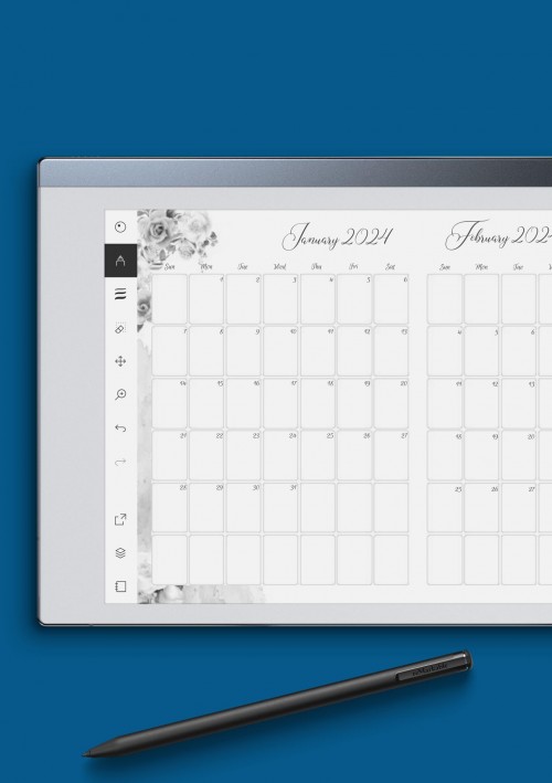 reMarkable Floral Two Months Calendar