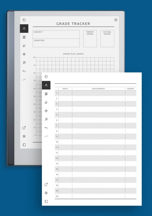 reMarkable Grade Tracker Template