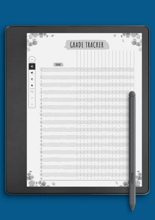 Kindle Scribe Gradebook - Floral Style