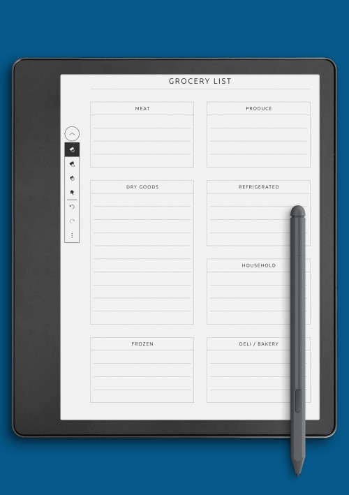 Kindle Scribe Grocery List - Original Style