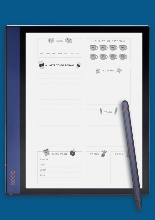 Happy Cute Daily Planner Template for BOOX Note