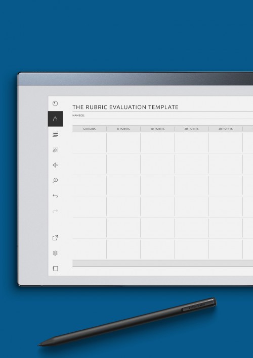 reMarkable Horizontal Rubric Evaluation Template