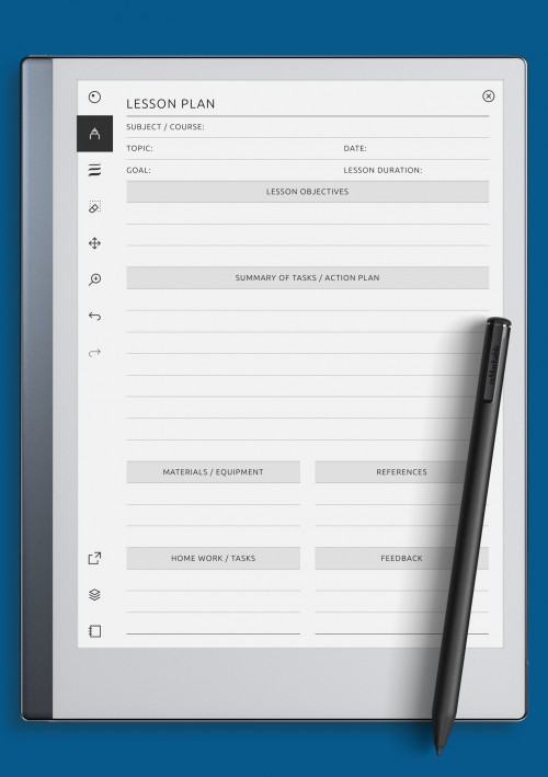 reMarkable Lesson Plan Template - Original Style