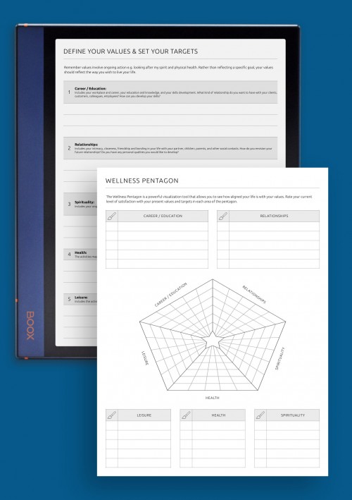 Life Values &amp; Targets Template for BOOX Note