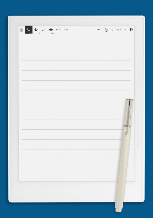 Supernote A6X Lined Paper - College Ruled 7.1mm