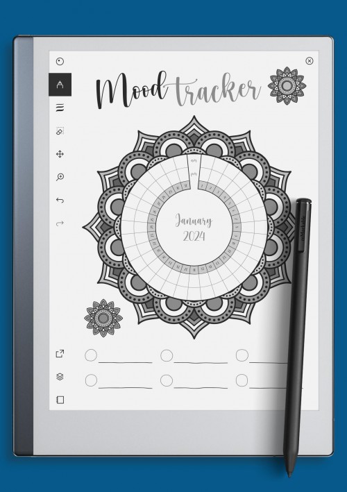 reMarkable Mandala Mood Tracker Template