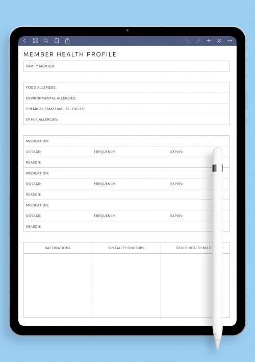 Notability Member Health Profile Template