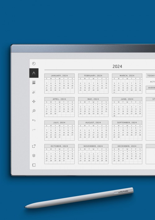 reMarkable Menstrual Cycle Calendar Template