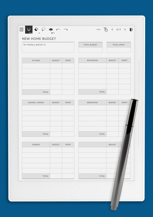 New Home Budget for Supernote