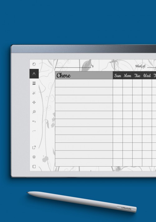 reMarkable Personal Weekly Chore Chart Template