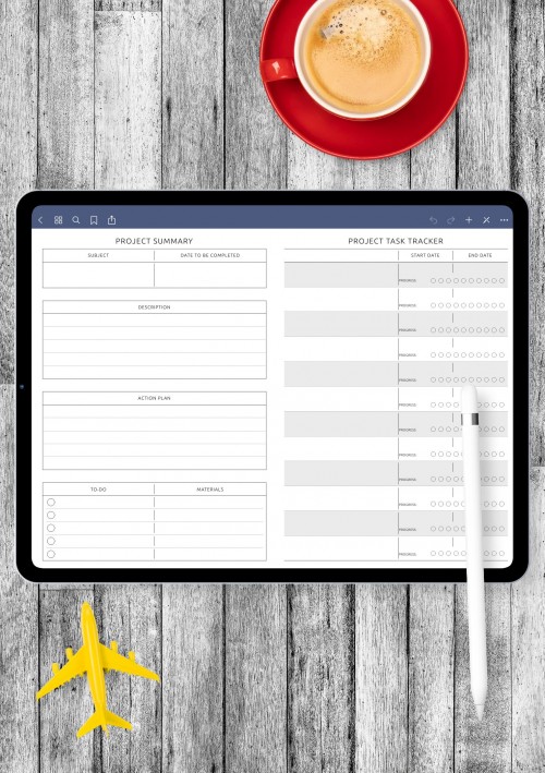 Project Planning - Original Style template for GoodNotes
