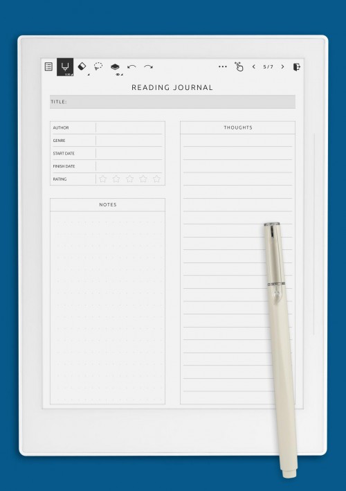 Supernote Reading Journal - Minimalist