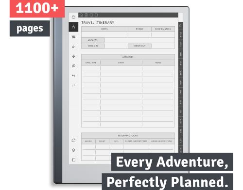 travel itinerary layout image for reMarkabel Travel Planner