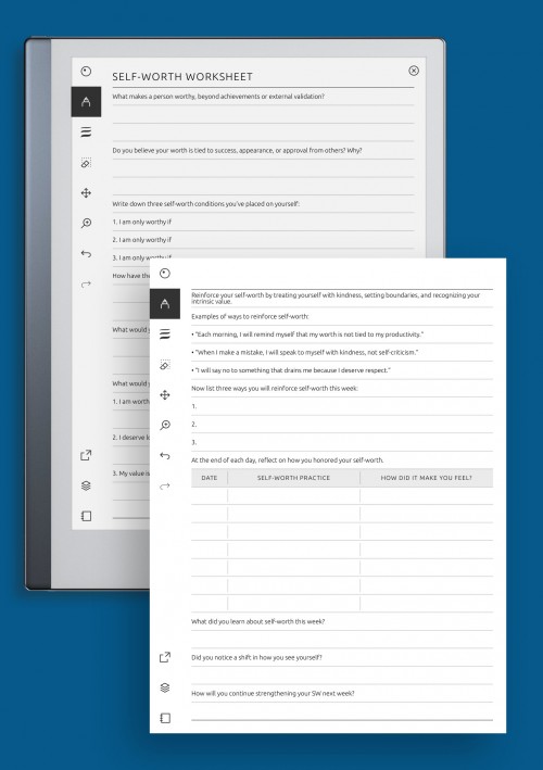 reMarkable Self-Worth Worksheet &amp; Journal for Building Confidence and Self-Esteem
