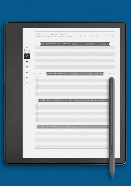 Kindle Scribe Simple Monthly Goal Review - Casual Style 