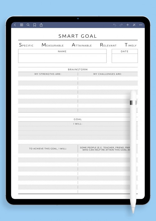 SMART Goal - Original Style for GoodNotes