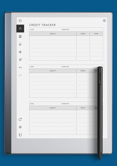 reMarkable Student Credit Tracker Template