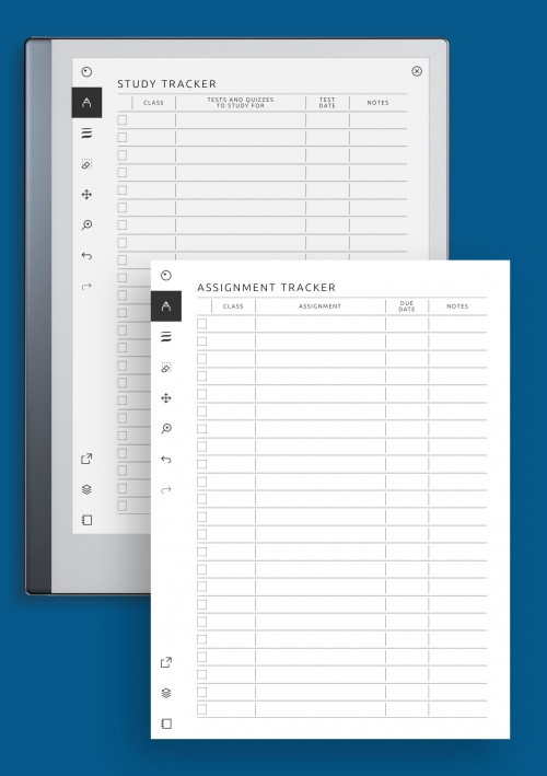 reMarkable Study and Homework Tracker Template