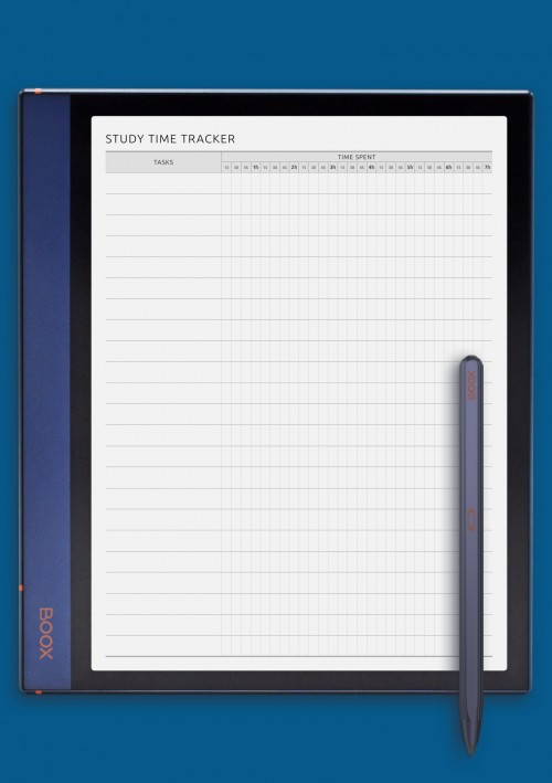 Study Time Tracker Template for BOOX Note