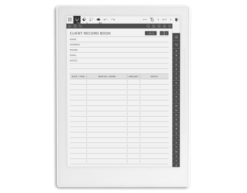 Supernote Client Record Notebook