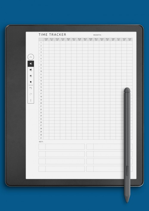 Time Tracker Template for Kindle Scribe