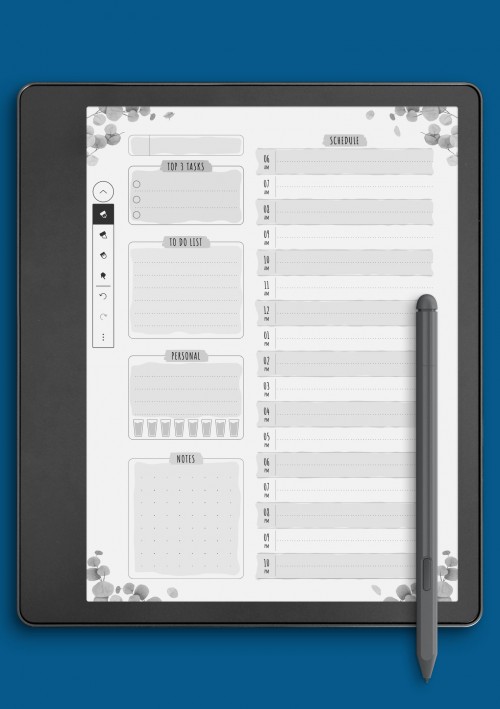 Kindle Scribe Undated Daily Planner - Floral Style