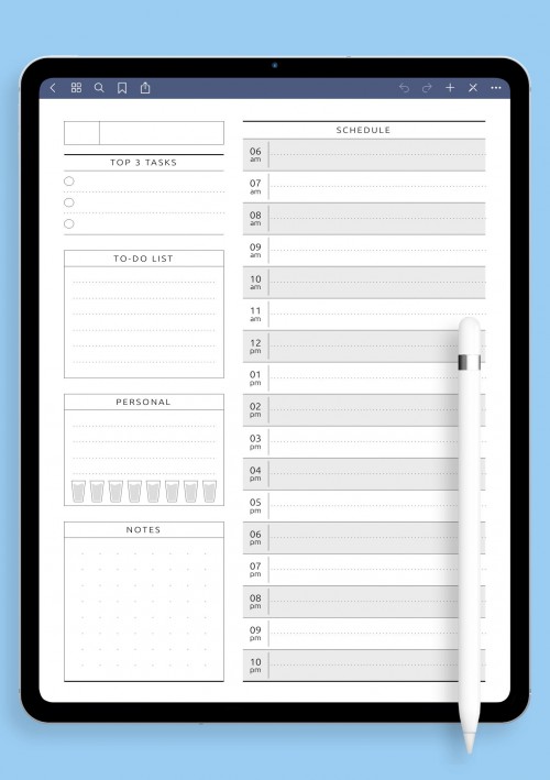Undated Daily Planner - Original Style for GoodNotes