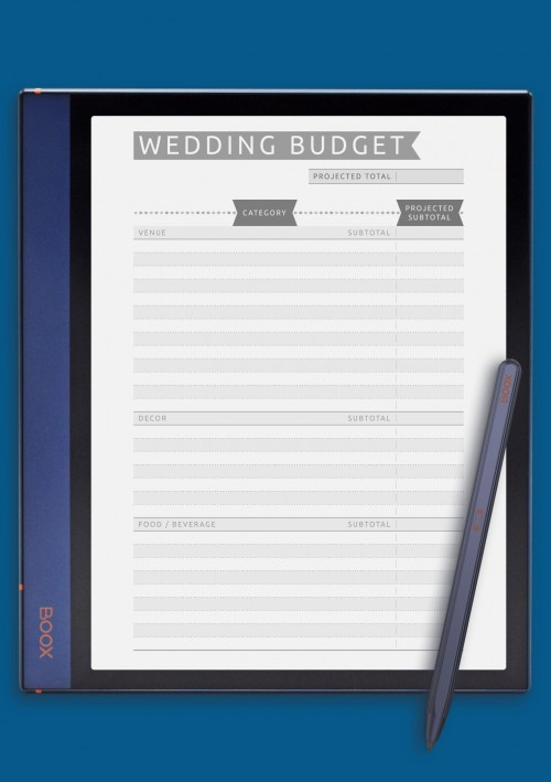 Wedding Budget - Casual for BOOX Note